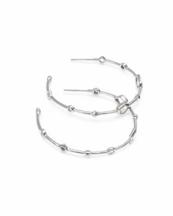 Mei 14k White Gold Hoop Earrings In Neutral Gemstone Mix -Jewelry Shop kendra scott mei earrings 14k white gold mix 01 lg