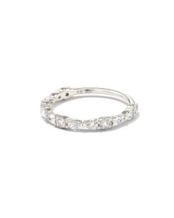 Melanie 14k White Gold Band Ring In White Diamond -Jewelry Shop kendra scott melanie band ring 14k white gold white diamond 01