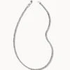Beck Round Box Chain Necklace In Oxidized Sterling Silver