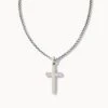 Cross Necklace In Oxidized Sterling Silver 1 Cross Necklace In Oxidized Sterling Silver -Jewelry Shop kendra scott mens cross necklace sterling silver 01 lg