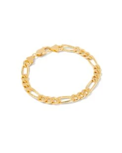 Figaro Chain Bracelet In 18k Gold Vermeil