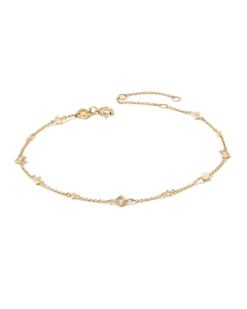 Michelle 14k Yellow Gold Delicate Bracelet In White Diamond -Jewelry Shop kendra scott michelle delicate bracelet 14k yellow gold white diamond 01