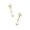 Michelle 14k Yellow Gold Drop Earrings In White Pearl -Jewelry Shop kendra scott michelle drop earrings 14k yellow gold white pearl white diamond 00