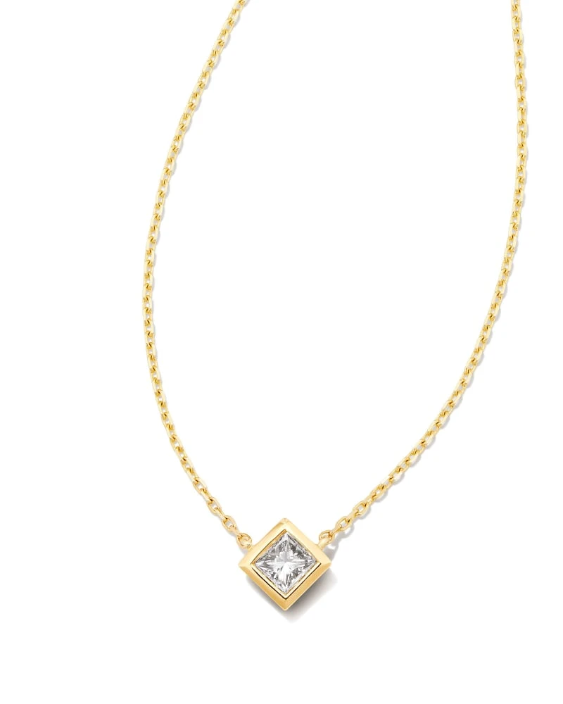 Michelle 14k Yellow Gold Pendant Necklace In White Diamond, .16ct 3 Michelle 14k Yellow Gold Pendant Necklace In White Diamond, .16ct