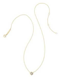 Michelle 14k Yellow Gold Pendant Necklace In White Diamond, .16ct 11 Michelle 14k Yellow Gold Pendant Necklace In White Diamond, .16ct -Jewelry Shop kendra scott michelle pendant necklace 14k yellow gold .16 ct white diamond 01