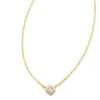 Michelle 14k Yellow Gold Pendant Necklace In White Diamond -Jewelry Shop kendra scott michelle pendant necklace 14k yellow gold white diamond 00