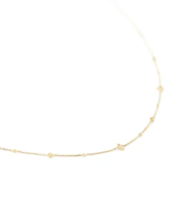 Michelle 14k Yellow Gold Strand Necklace In White Diamond 11 Michelle 14k Yellow Gold Strand Necklace In White Diamond -Jewelry Shop kendra scott michelle short strand necklace 14k yellow gold white diamond 02 lg