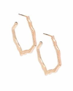 Miku Hoop Earrings In Rose Gold -Jewelry Shop kendra scott miku earrings rose gold 00 lg