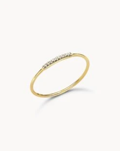 Mila 14k Yellow Gold Band Ring In White Diamond -Jewelry Shop kendra scott mila band ring 14k yellow gold white diamond 01