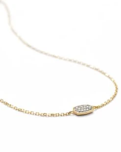 Millicent 14k Yellow Gold Delicate Chain Bracelet In White Diamond -Jewelry Shop kendra scott millicent delicate bracelet 14k gold white diamond 01 lg