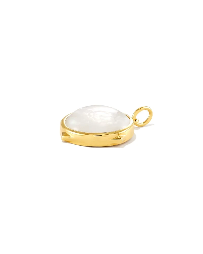 Matilda 18k Gold Vermeil Stone Charm In Ivory Mother-Of-Pearl 5 Matilda 18k Gold Vermeil Stone Charm In Ivory Mother-Of-Pearl - Image 3