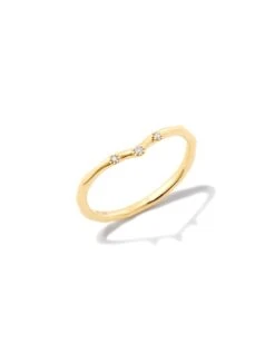 Noelle 14k Yellow Gold Band Ring In White Diamond -Jewelry Shop kendra scott noelle band ring 14k yellow gold white diamond 01