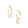 Noelle 14k Yellow Gold Hoop Earrings In White Diamond -Jewelry Shop kendra scott noelle hoop earrings 14k yellow gold white diamond 00