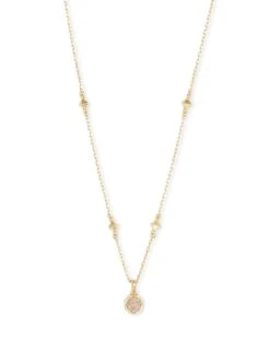 Nola Gold Pendant Necklace In Iridescent Drusy