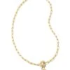Olivia Cross Chain Convertible Necklace In Gold -Jewelry Shop kendra scott olivia cross chain necklace gold 00