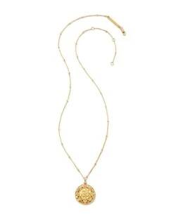 Om 18k Gold Vermeil Pendant Necklace In White Sapphire -Jewelry Shop kendra scott om pendant necklace 18k yellow gold vermeil blue sapphire 01