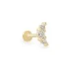 Orion Mini 14k Yellow Gold Single Stud Earring In White Diamond -Jewelry Shop kendra scott orion piercing stud gold diamond 00 lg