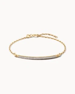 Ott 14k Yellow Gold Delicate Bracelet In White Diamond -Jewelry Shop kendra scott ott delicate bracelet 14k yellow gold wt diamond 00 lg