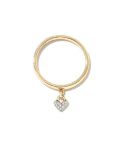 Pave Heart Padlock 14k Yellow Gold Band Ring In White Diamond 7 Pave Heart Padlock 14k Yellow Gold Band Ring In White Diamond -Jewelry Shop kendra scott pave heart padlock band ring 14k yellow gold white diamond 01
