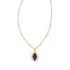 Piper Gold Pendant Necklace In Blue Lapis -Jewelry Shop kendra scott piper pendant necklace gold blue lapis 00