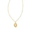 Piper Gold Pendant Necklace In White Howlite -Jewelry Shop kendra scott piper pendant necklace gold white howlite 01