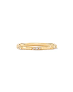 Posey 14k Yellow Gold Band Ring In White Diamonds -Jewelry Shop kendra scott posey band ring 14k yellow gold white diamond 01