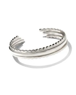 Quinn Cuff Bracelets Set Of 3 In Silver