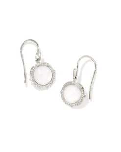 Sage Sterling Silver Drop Earrings In Ivory Mother-of-Pearl