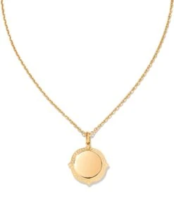 Sage Metal Pendant Necklace In 18k Gold Vermeil