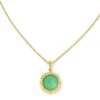 Sage 18k Gold Vermeil Pendant Necklace In Chrysoprase -Jewelry Shop kendra scott sage pendant necklace 18k gold vermeil chrysoprase 00