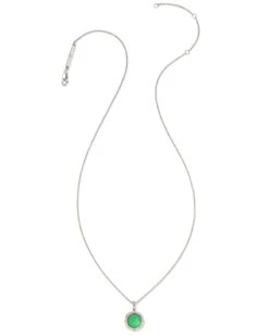 Sage Sterling Silver Pendant Necklace In Chrysoprase -Jewelry Shop kendra scott sage pendant necklace sterling silver chrysoprase 01