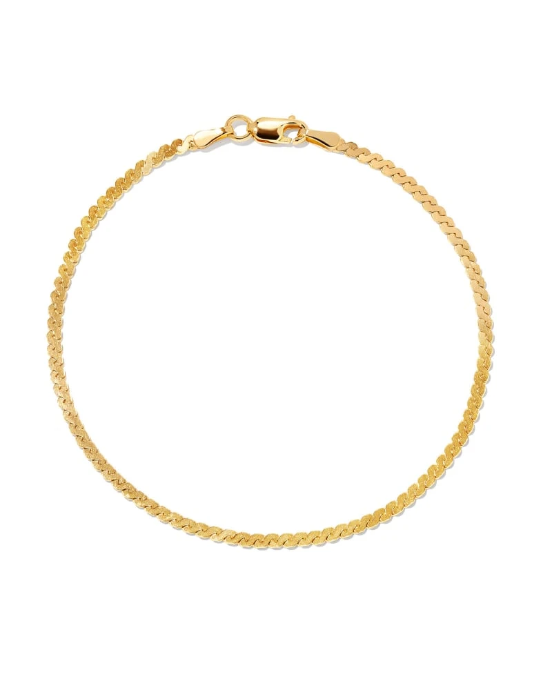 Serpentine Chain Bracelet In 18k Gold Vermeil 3 Serpentine Chain Bracelet In 18k Gold Vermeil