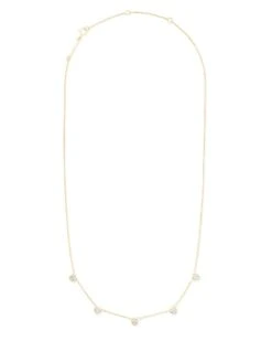 Shannon 14k Yellow Gold Collar Necklace In White Diamond -Jewelry Shop kendra scott shannon necklace 14k yellow gold white diamond 01 lg
