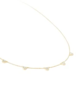 Shannon 14k Yellow Gold Collar Necklace In White Diamond -Jewelry Shop kendra scott shannon necklace 14k yellow gold white diamond 02 lg