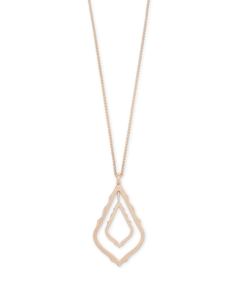 Simon Long Pendant Necklace In Rose Gold 3 Simon Long Pendant Necklace In Rose Gold