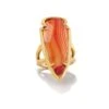 Skylar Vintage Gold Statement Ring In Orange Banded Agate -Jewelry Shop kendra scott skylar statement ring vintage gold orange banded agate 00