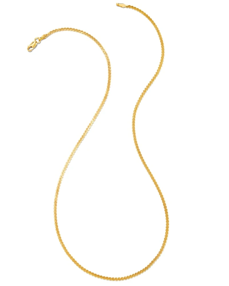 Small Serpentine Chain Necklace In 18k Gold Vermeil 3 Small Serpentine Chain Necklace In 18k Gold Vermeil