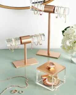 Large T-Bar Jewelry Stand In Antique Silver -Jewelry Shop kendra scott small t bar stand rose gold clear 03 lg
