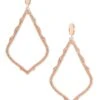 Sophee Clip On Drop Earrings In Rose Gold