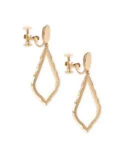 Sophia Clip On Drop Earrings In Gold -Jewelry Shop kendra scott sophia earring gold na 01 lg