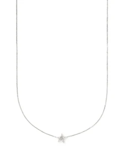 Star 14k White Gold Pendant Necklace In White Diamonds