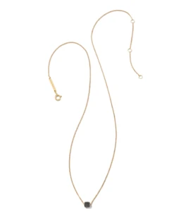 Stella 14k Yellow Gold Pendant Necklace In Black Diamond -Jewelry Shop kendra scott stella pendant necklace 14k gold black diamond 01