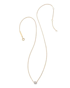 Stella 14k Yellow Gold Pendant Necklace In White Diamond -Jewelry Shop kendra scott stella pendant necklace 14k yellow gold white diamond 01