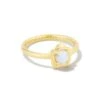 Susie Gold Band Ring In Bright White Kyocera Opal -Jewelry Shop kendra scott susie band ring gold white fire and ice kyocera opal 00