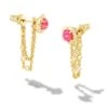 Susie Convertible Gold Ear Jacket Earrings In Hot Pink Kyocera Opal -Jewelry Shop kendra scott susie ear jacket gold hot pink opal 00