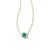 Susie Gold Short Pendant Necklace In Marine Kyocera Opal -Jewelry Shop kendra scott susie short pendant necklace gold marine opal 00