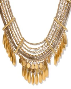 Sydney Statement Necklace In Vintage Gold