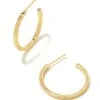 Sylvie Small Hoop Earrings In Gold -Jewelry Shop kendra scott sylvie small hoop earrings gold 00