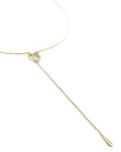 Tegan 14k Yellow Gold Y Necklace In White Diamond -Jewelry Shop kendra scott tegan y necklace 14k yellow gold white diamond 02 lg
