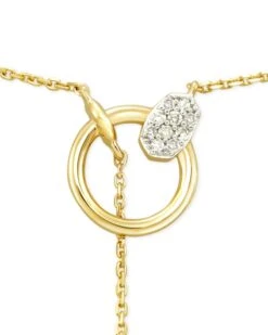 Tegan 14k Yellow Gold Y Necklace In White Diamond -Jewelry Shop kendra scott tegan y necklace 14k yellow gold white diamond 03 lg 1